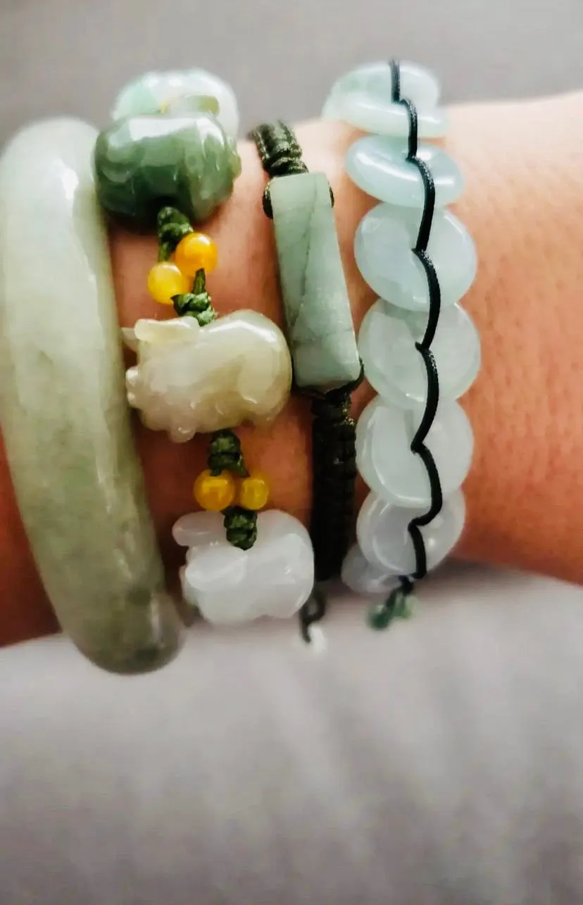 Burmese Jadeite Gold Coins 'Good Fortune' Bracelet