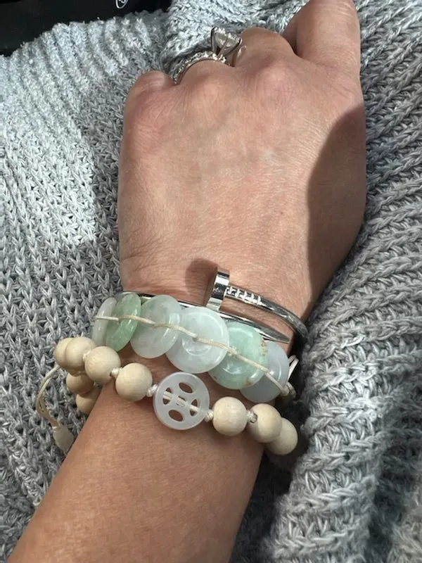 Burmese Jadeite Gold Coins 'Good Fortune' Bracelet