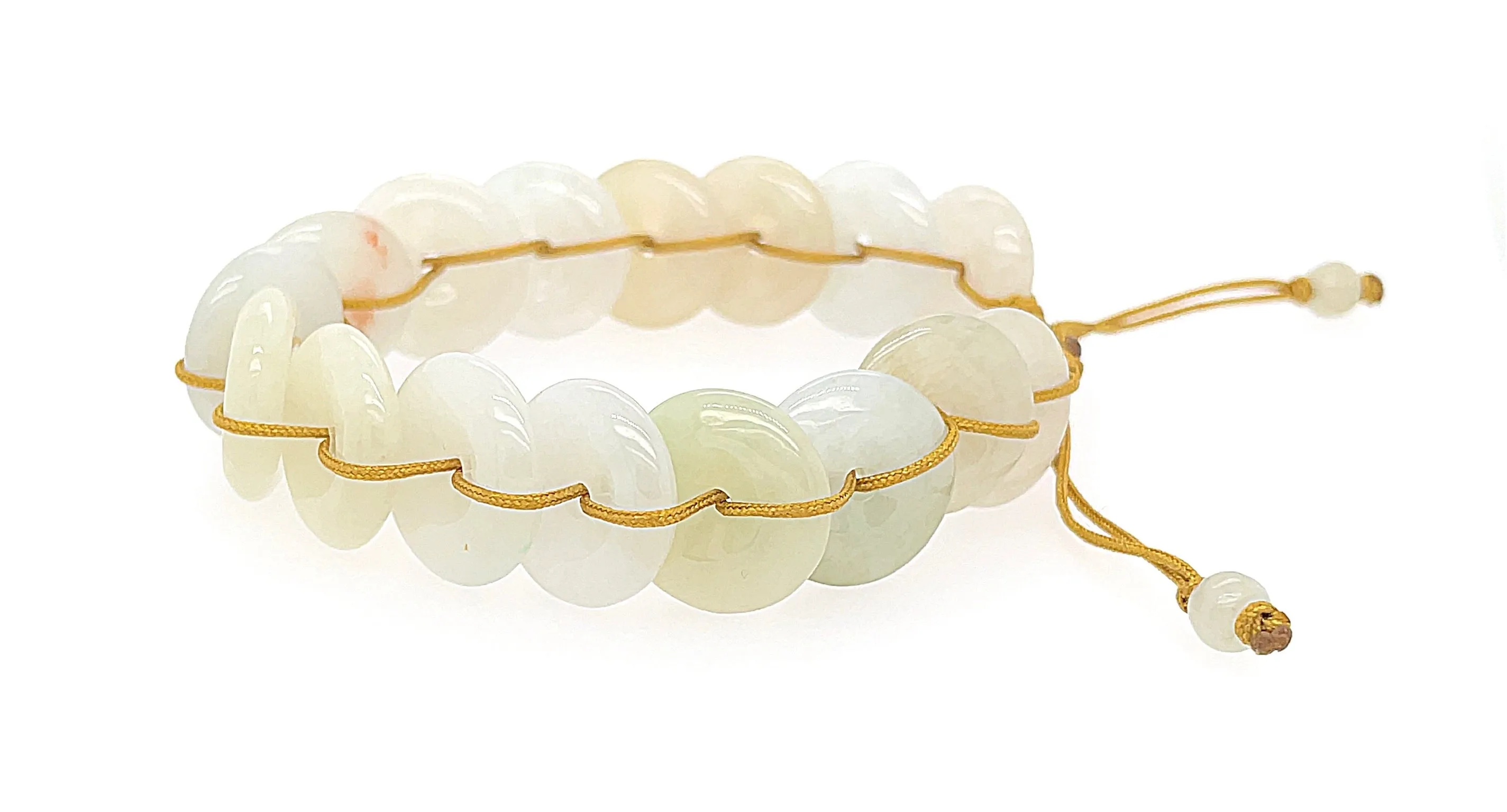 Burmese Jadeite Gold Coins 'Good Fortune' Bracelet