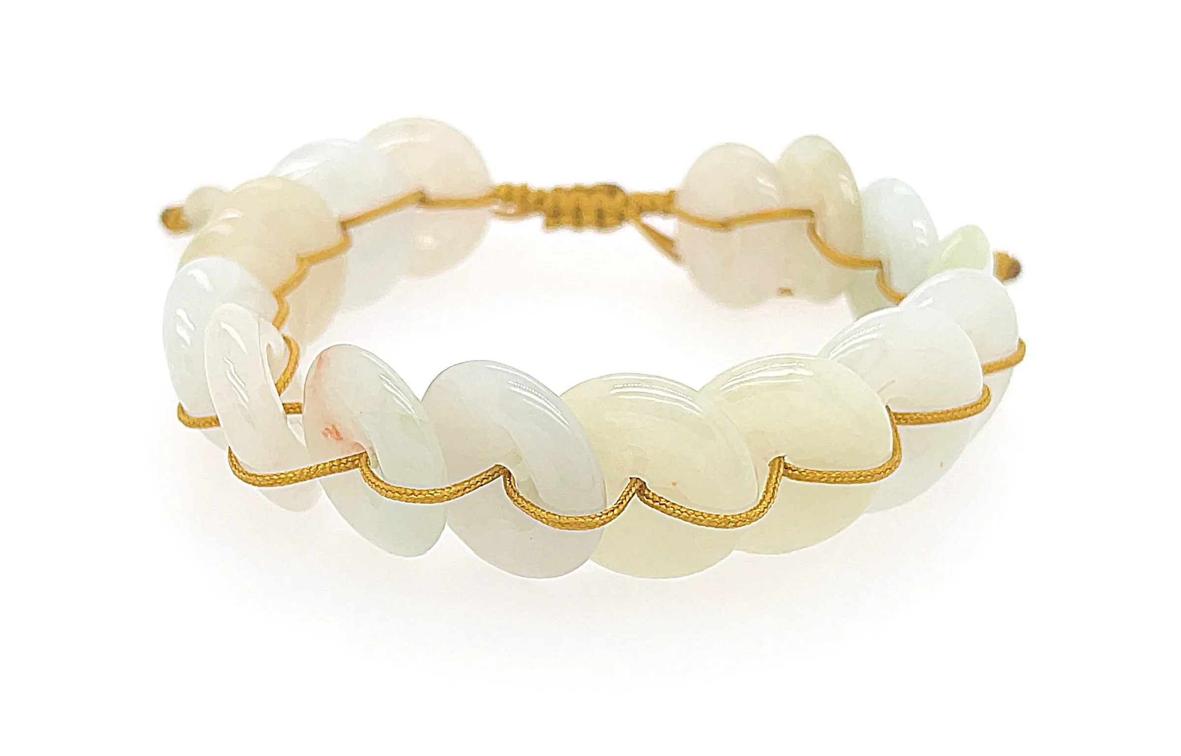 Burmese Jadeite Gold Coins 'Good Fortune' Bracelet