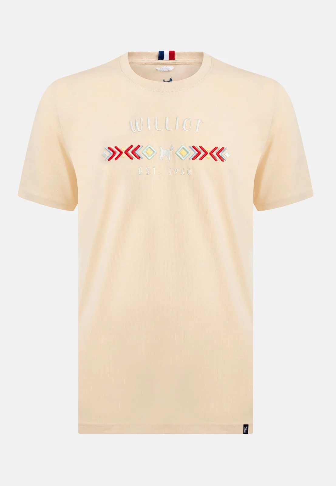 Camiseta Étnica Bordada Beige