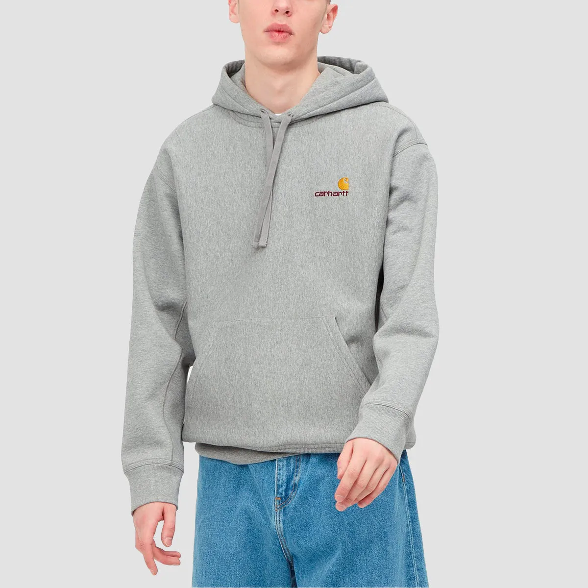 Carhartt WIP American Script Pullover Hoodie Grey Heather