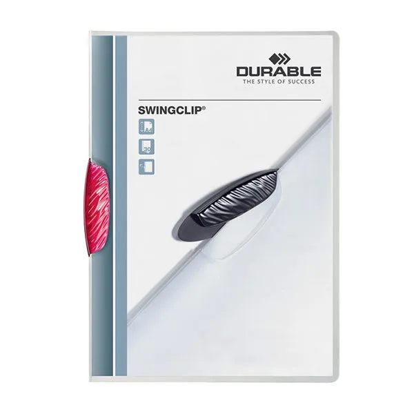 Cartella Color Swingclip Trasparenti Durable Rosso Porpora