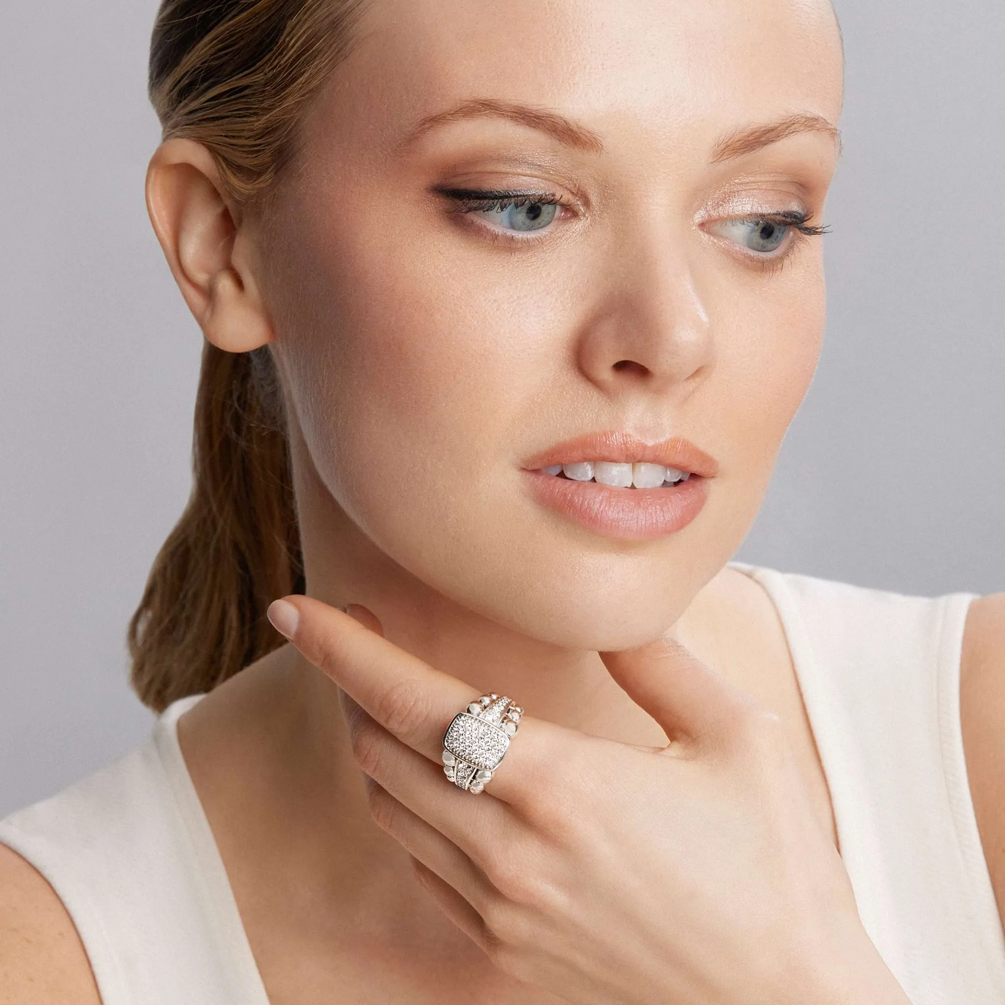 Caviar Spark Large Diamond Statement Ring