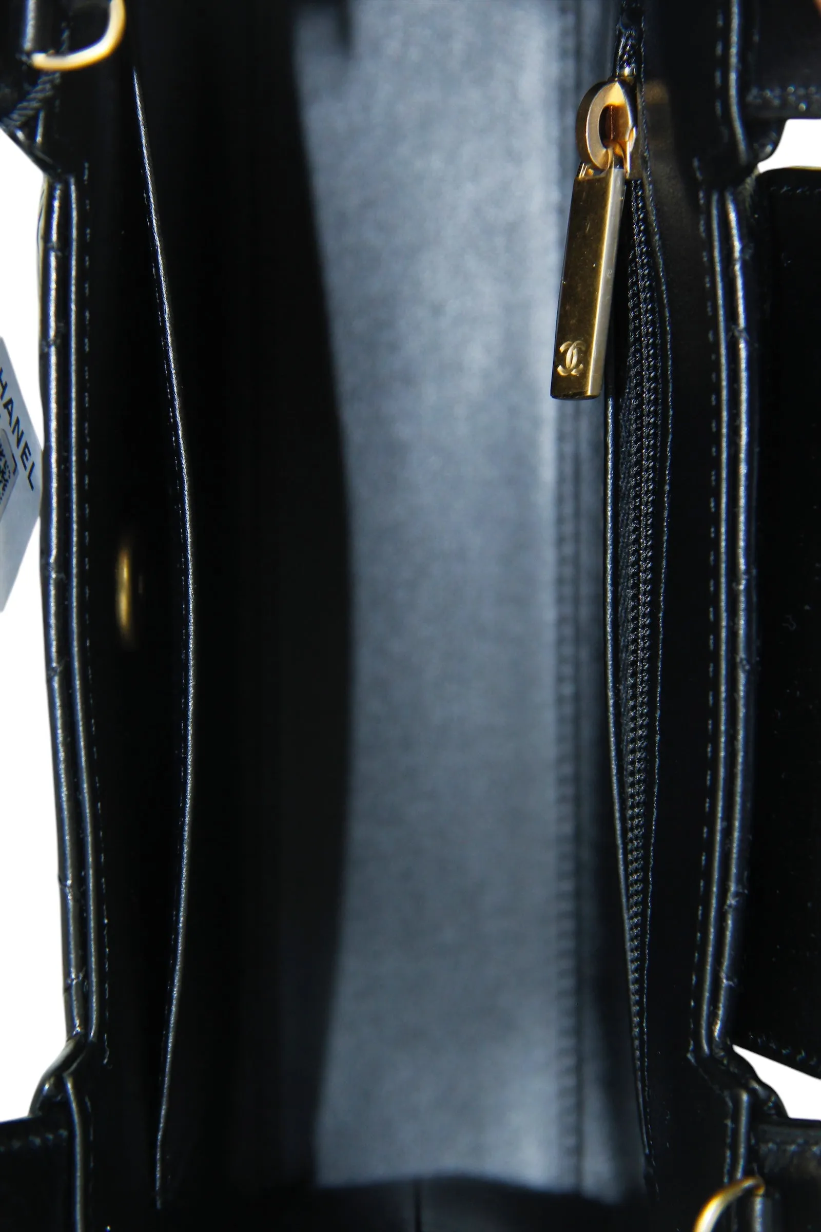 Chanel 2025 Black Calfskin Quilted Nano Kelly Shopper