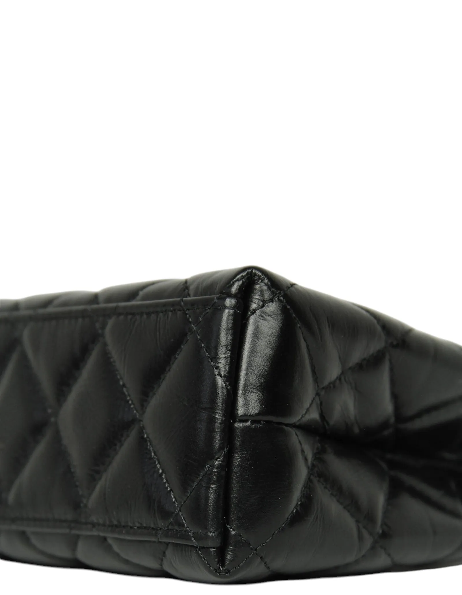 Chanel 2025 Black Calfskin Quilted Nano Kelly Shopper