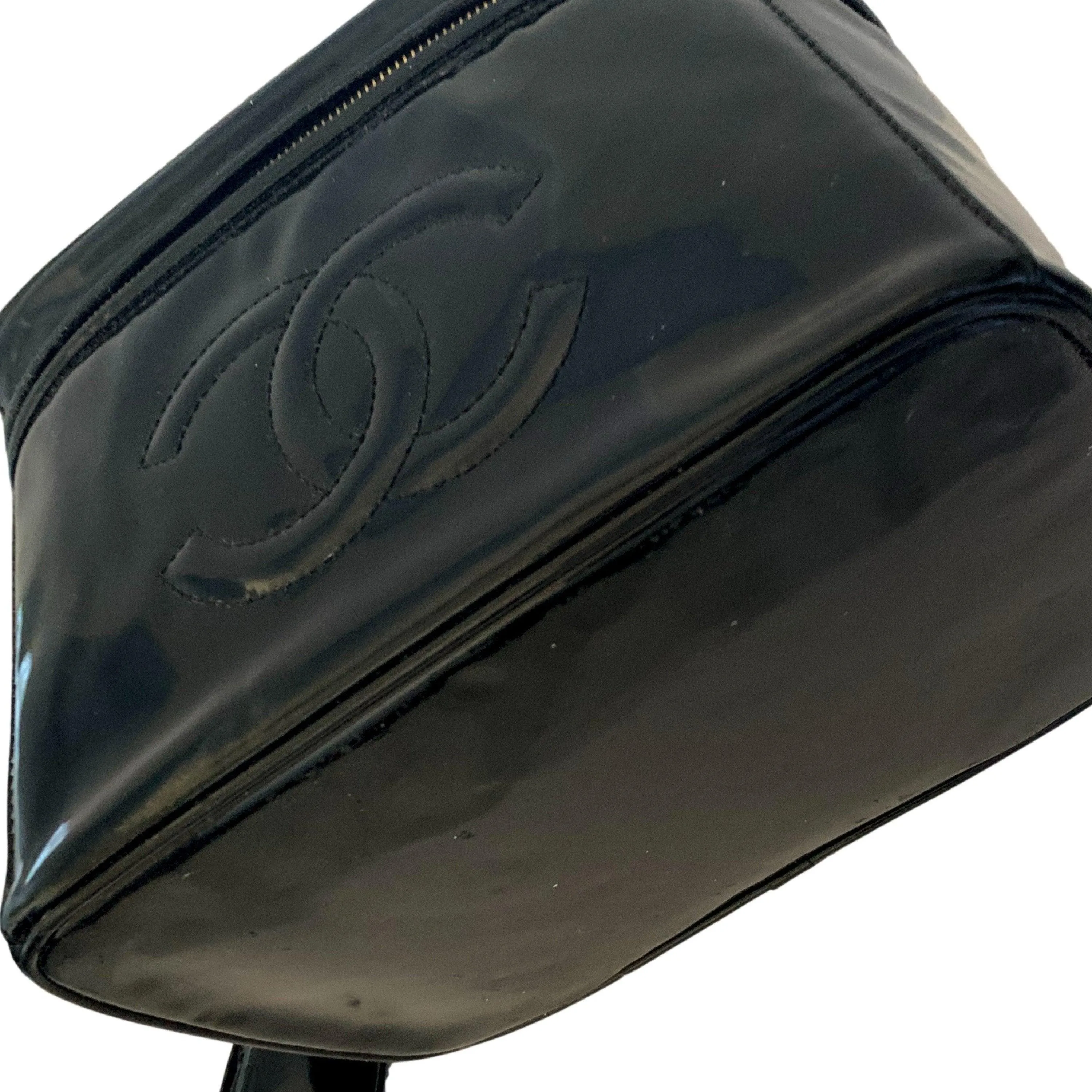 Chanel Black Patent Vanity Bag