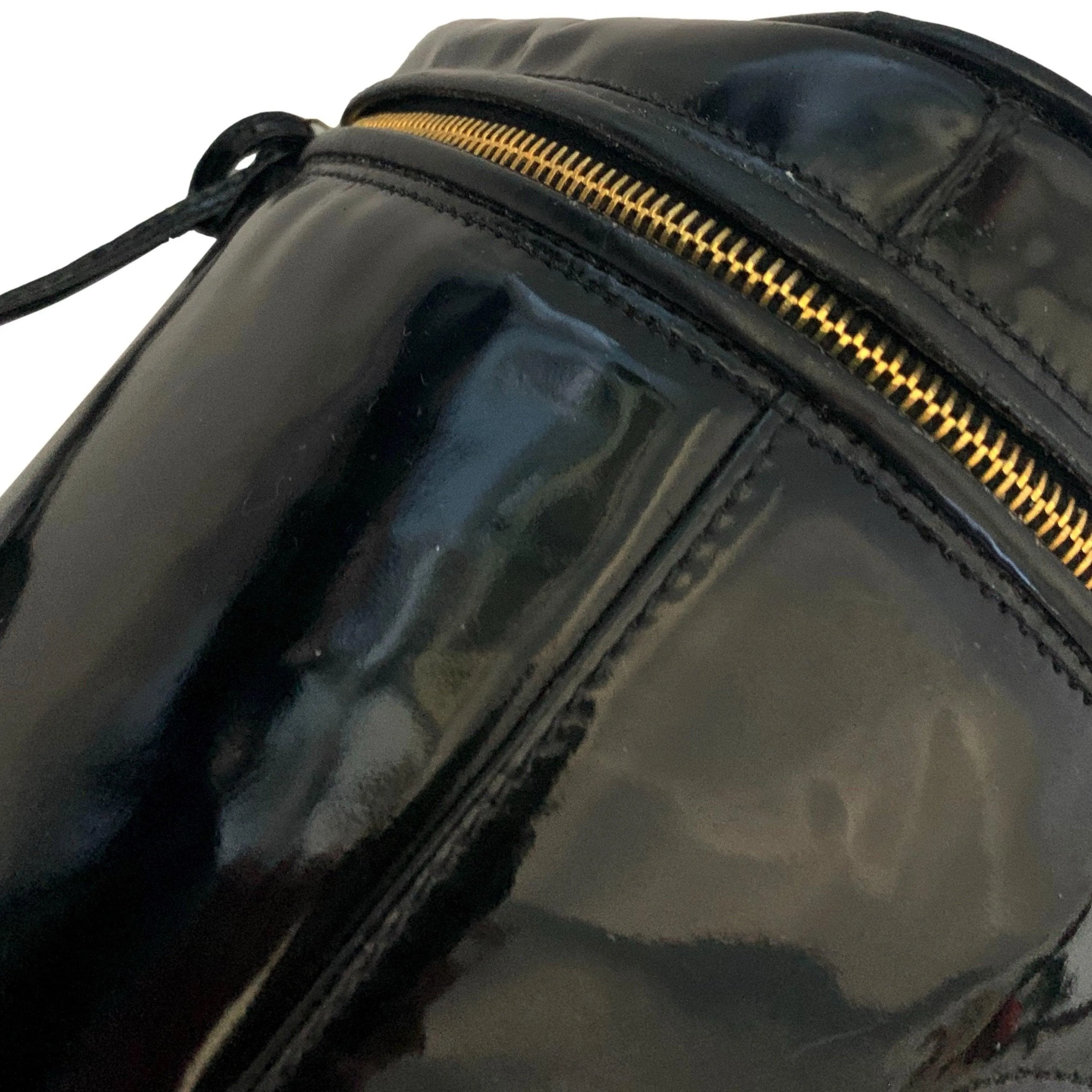 Chanel Black Patent Vanity Bag