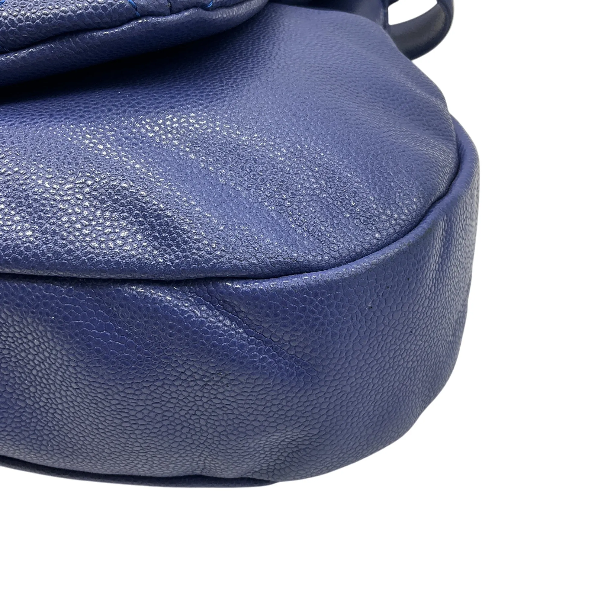 Chanel Blue Glazed Caviar 31 Rue Cambon Coco Rider Hobo Bag