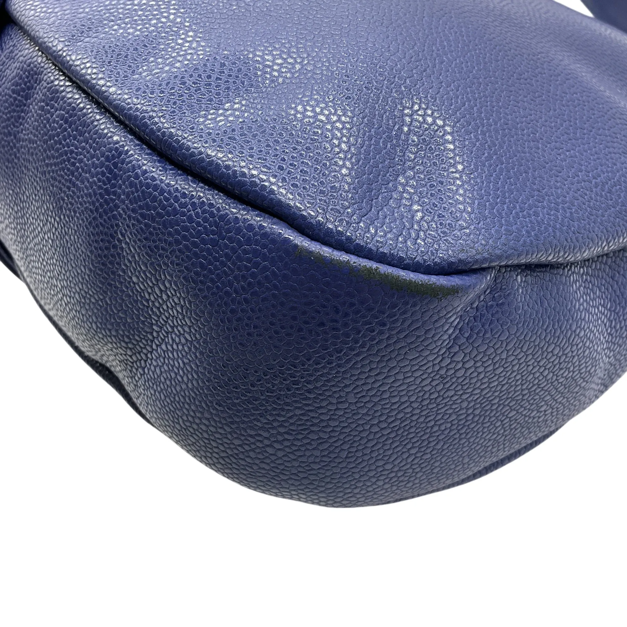Chanel Blue Glazed Caviar 31 Rue Cambon Coco Rider Hobo Bag