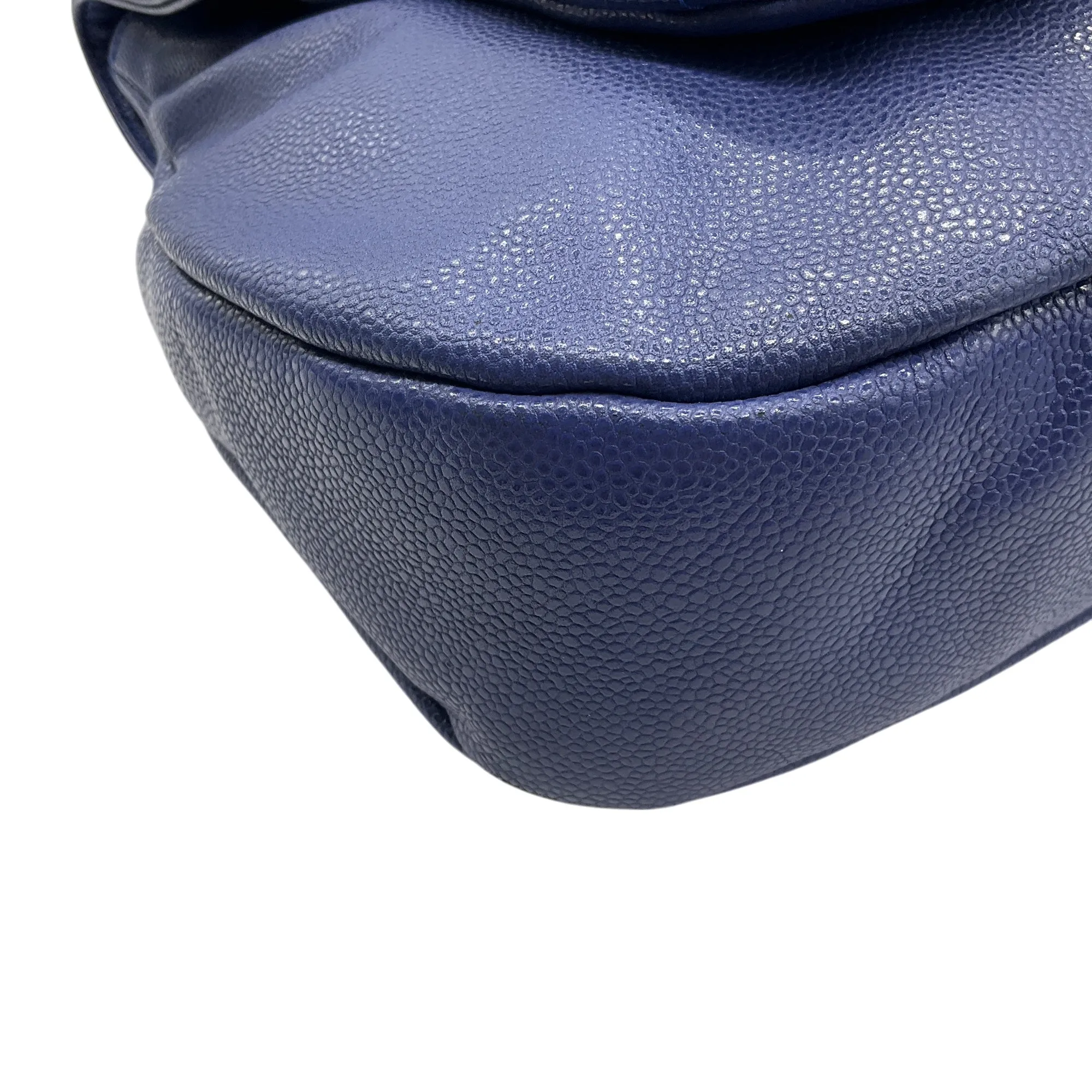 Chanel Blue Glazed Caviar 31 Rue Cambon Coco Rider Hobo Bag