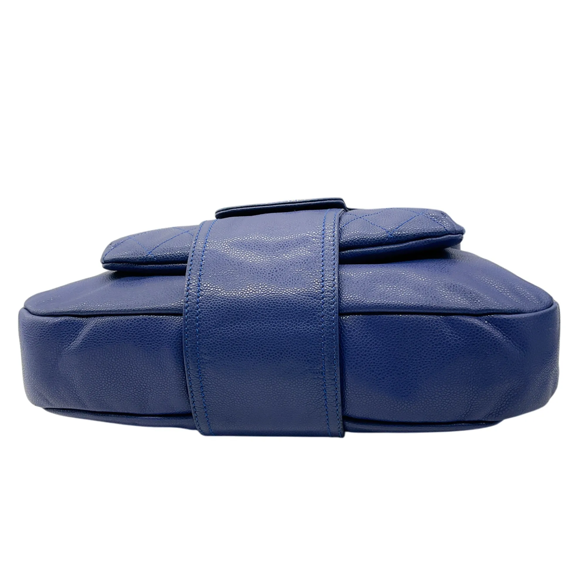 Chanel Blue Glazed Caviar 31 Rue Cambon Coco Rider Hobo Bag