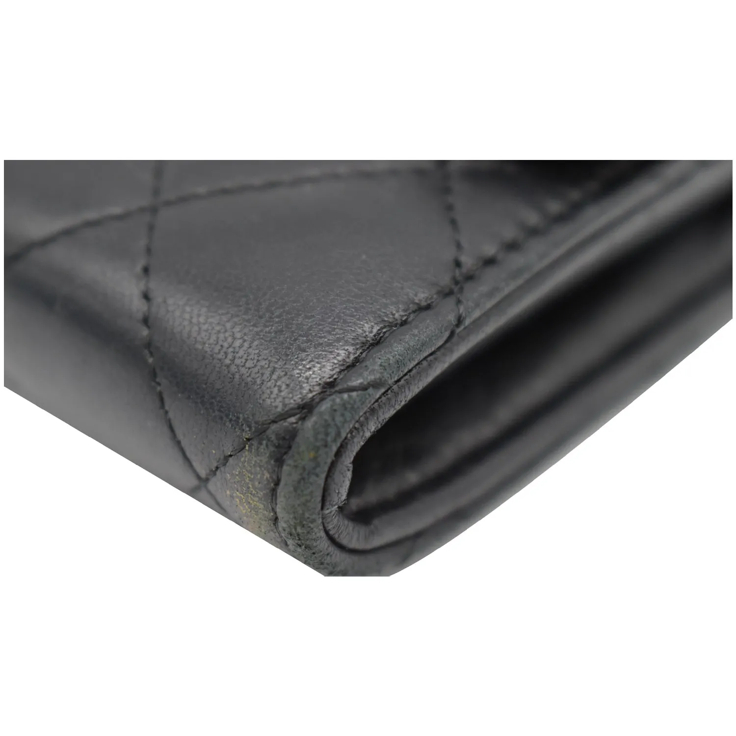 CHANEL Classic Long Flap Leather Wallet Black