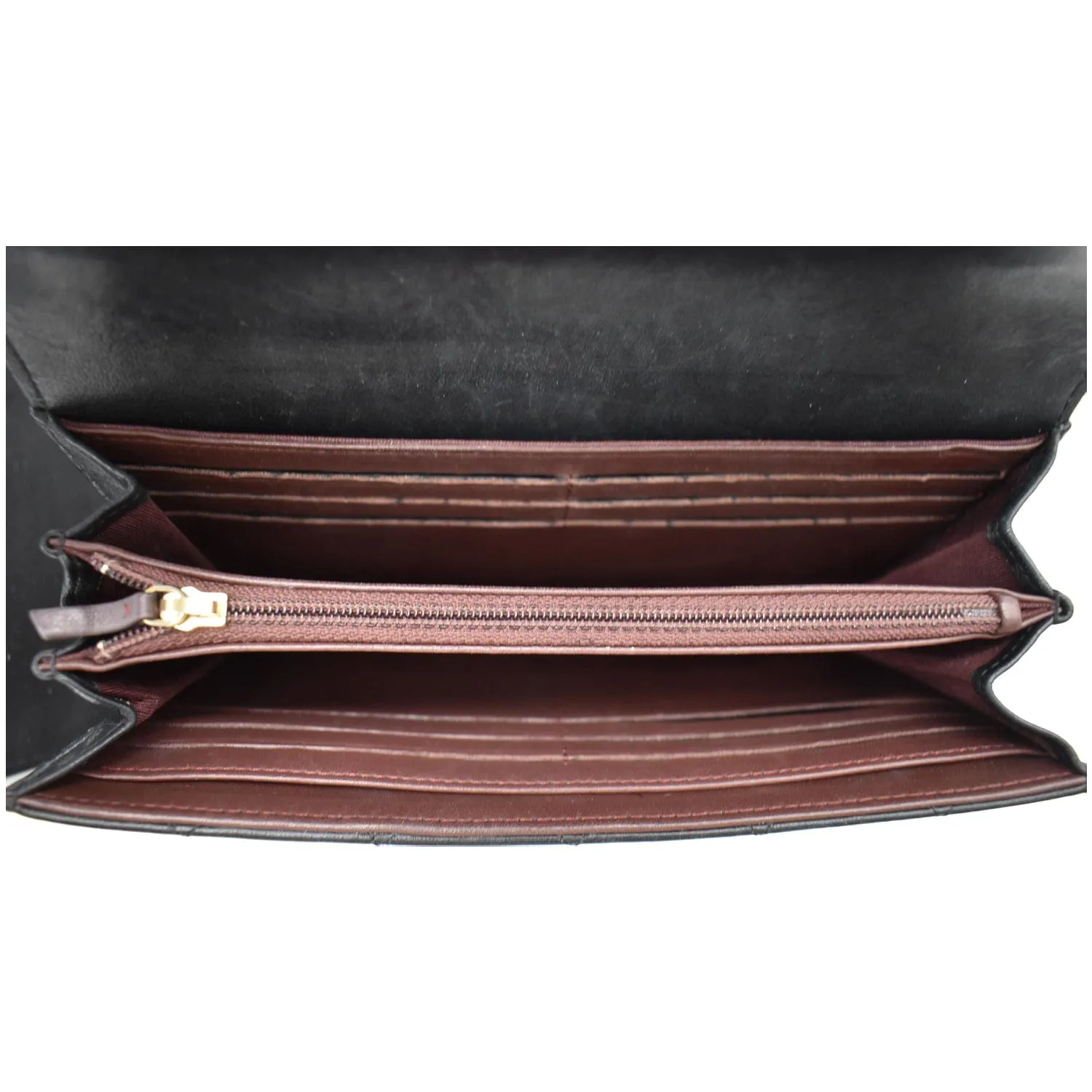 CHANEL Classic Long Flap Leather Wallet Black