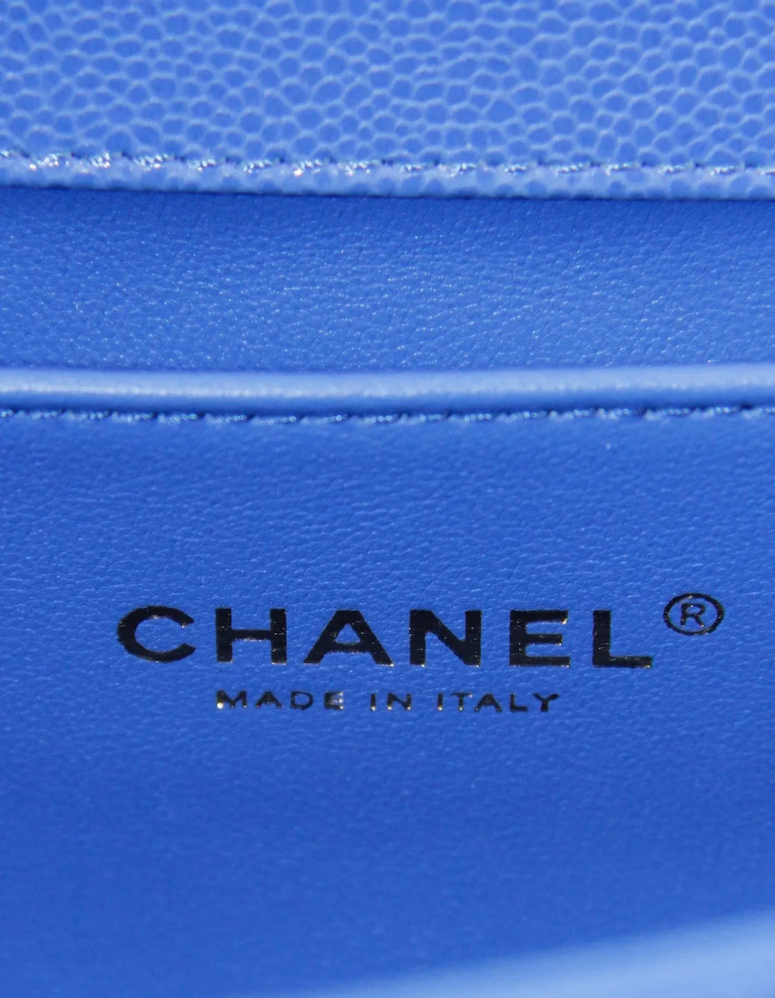 Chanel Cobalt Caviar Chevron Quilted Medium Boy Bag