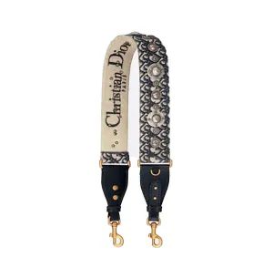Christian Dior - Shoulder Strap with Ring Blue Dior Oblique Embroidery