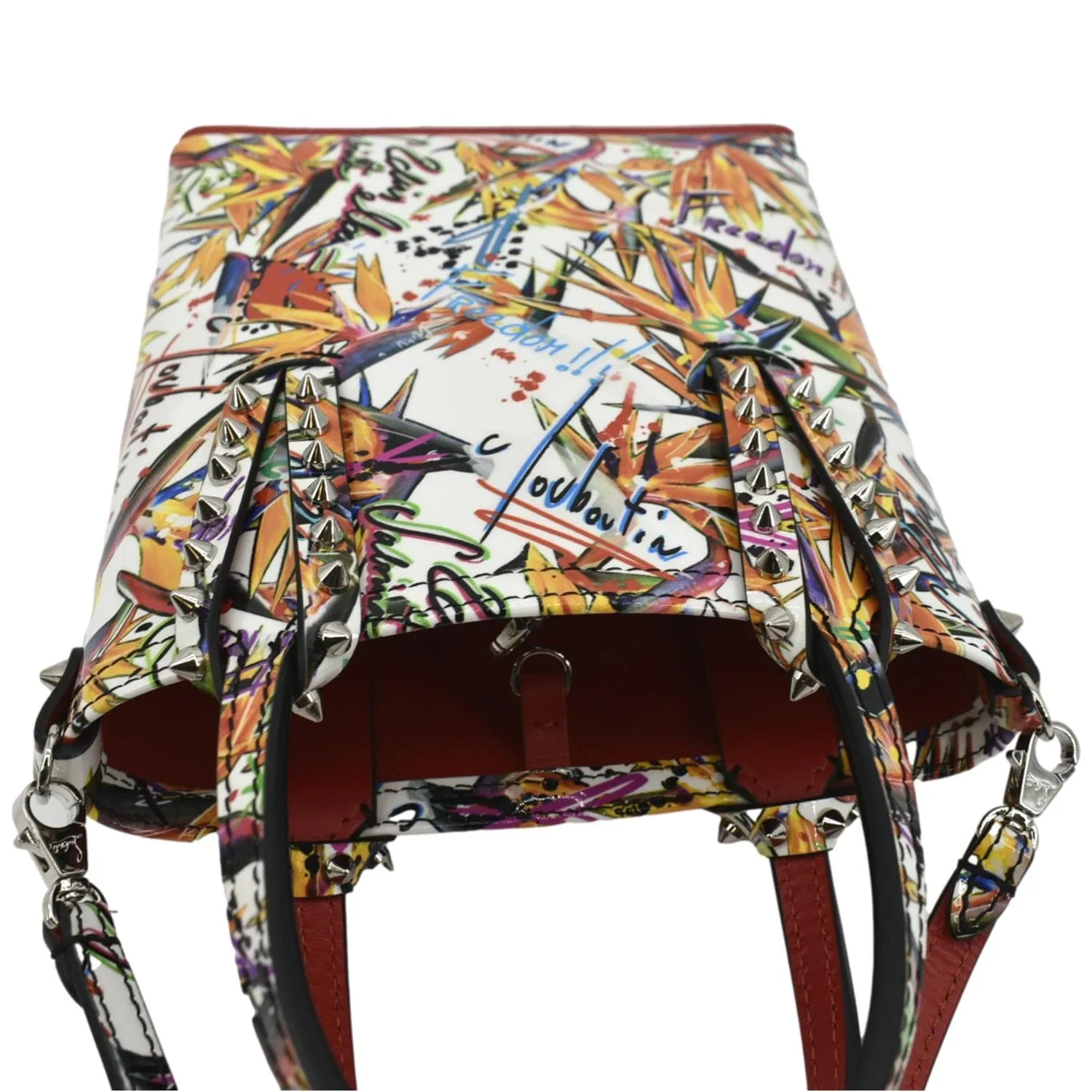 CHRISTIAN LOUBOUTIN Paradise Leather Tote Crossbody Bag Multicolor