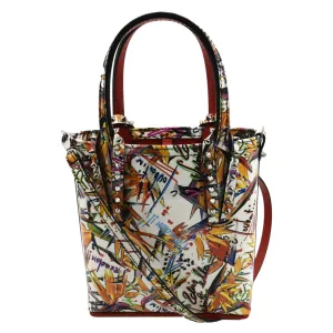 CHRISTIAN LOUBOUTIN Paradise Leather Tote Crossbody Bag Multicolor