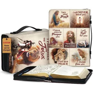 Christianart Bible Cover, 7 Promises Of Jesus, lion and judah, Gifts For Women, Gifts For Men, Christmas Gift.