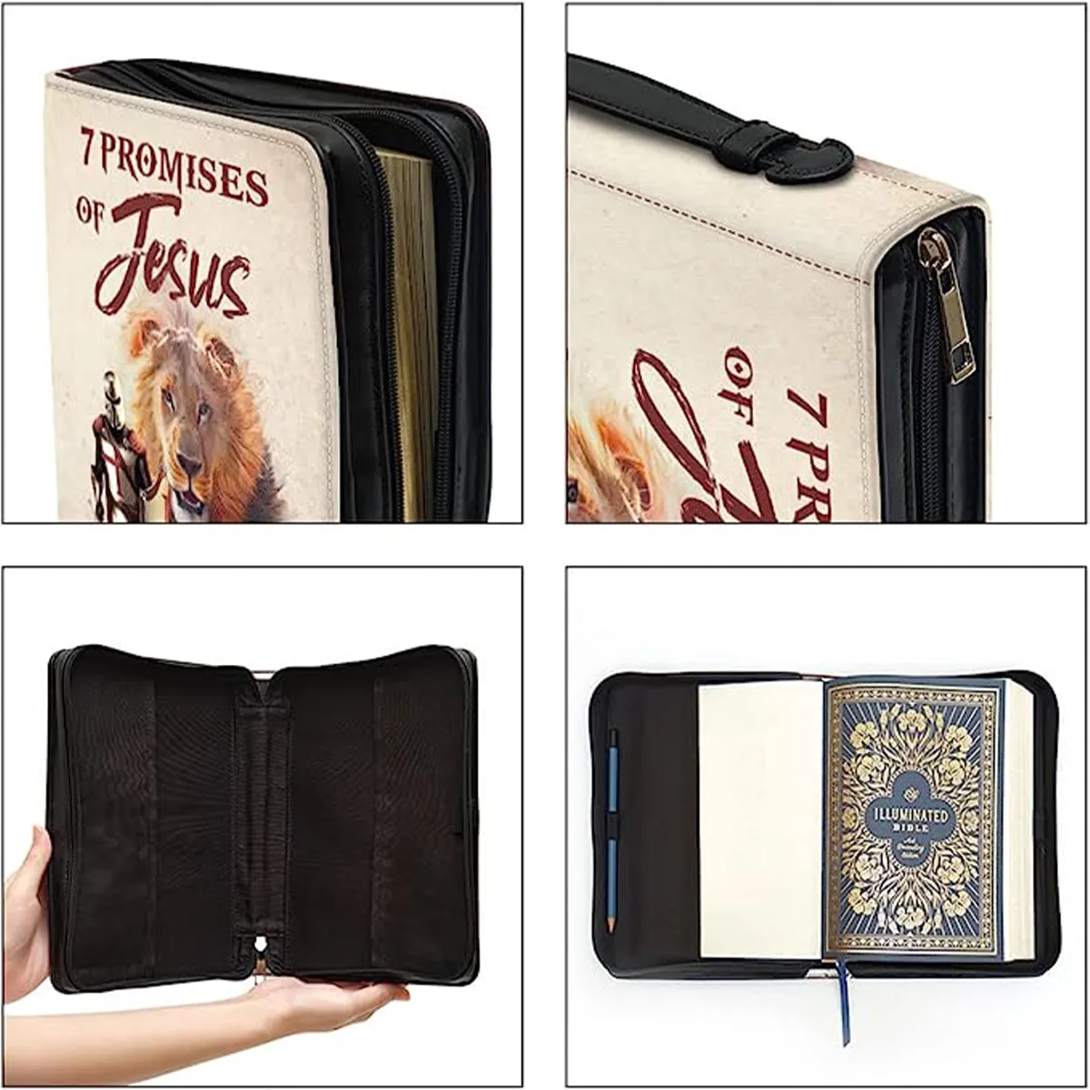 Christianart Bible Cover, 7 Promises Of Jesus, lion and judah, Gifts For Women, Gifts For Men, Christmas Gift.