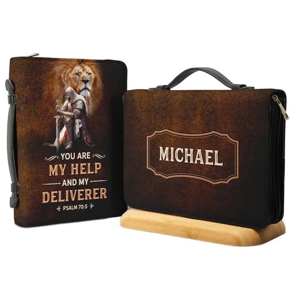 Christianart Bible Cover - You Are My Help And My Deliverer Psalm 70 5 - Personalized Gifts for Pastor - Gifts For Men - CABBBCV16060324.