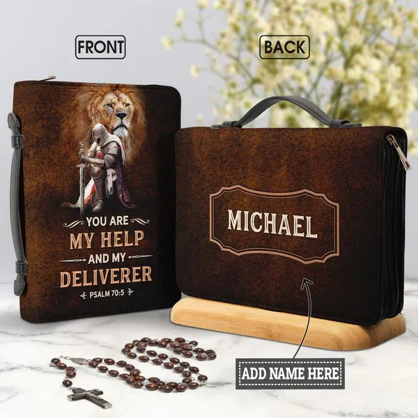 Christianart Bible Cover - You Are My Help And My Deliverer Psalm 70 5 - Personalized Gifts for Pastor - Gifts For Men - CABBBCV16060324.