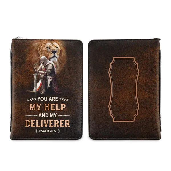 Christianart Bible Cover - You Are My Help And My Deliverer Psalm 70 5 - Personalized Gifts for Pastor - Gifts For Men - CABBBCV16060324.