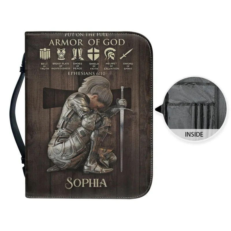 Christianartbag Bible Cover, Put On The Full Armor Of God Bible Cover, Personalized Bible Cover, Warrior Women Bible Cover, Gifts For Women, Christmas Gift, CABBBCV09021123.