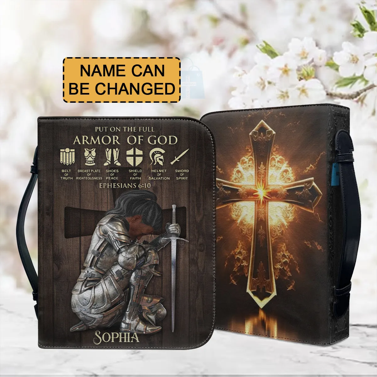 Christianartbag Bible Cover, Put On The Full Armor Of God Bible Cover, Personalized Bible Cover, Warrior Women Bible Cover, Gifts For Women, Christmas Gift, CABBBCV09021123.