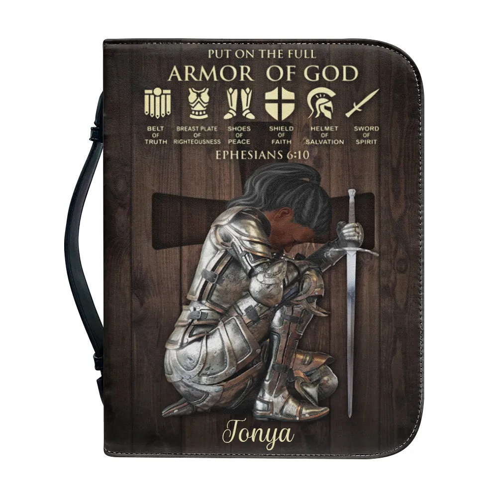 Christianartbag Bible Cover, Put On The Full Armor Of God Bible Cover, Personalized Bible Cover, Warrior Women Bible Cover, Gifts For Women, Christmas Gift, CABBBCV09021123.