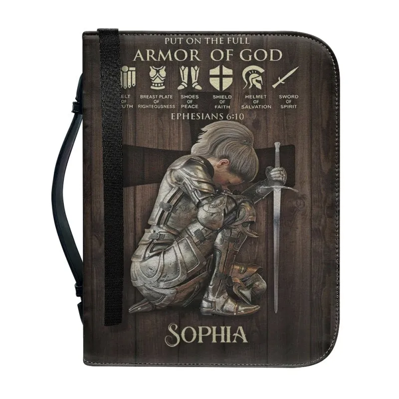 Christianartbag Bible Cover, Put On The Full Armor Of God Bible Cover, Personalized Bible Cover, Warrior Women Bible Cover, Gifts For Women, Christmas Gift, CABBBCV09021123.