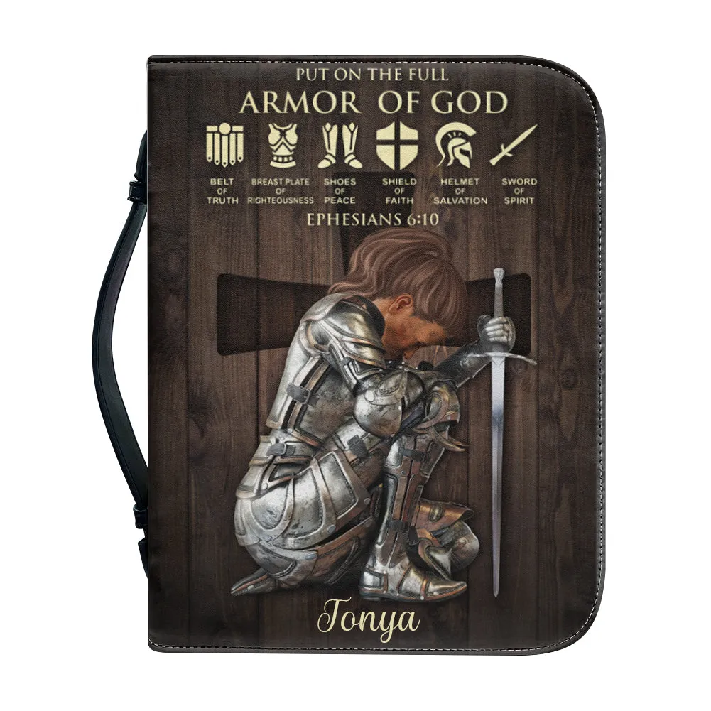 Christianartbag Bible Cover, Put On The Full Armor Of God Bible Cover, Personalized Bible Cover, Warrior Women Bible Cover, Gifts For Women, Christmas Gift, CABBBCV09021123.