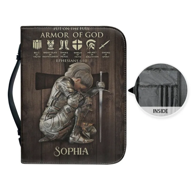 Christianartbag Bible Cover, Put On The Full Armor Of God Bible Cover, Personalized Bible Cover, Warrior Women Bible Cover, Gifts For Women, Christmas Gift, CABBBCV10021123.