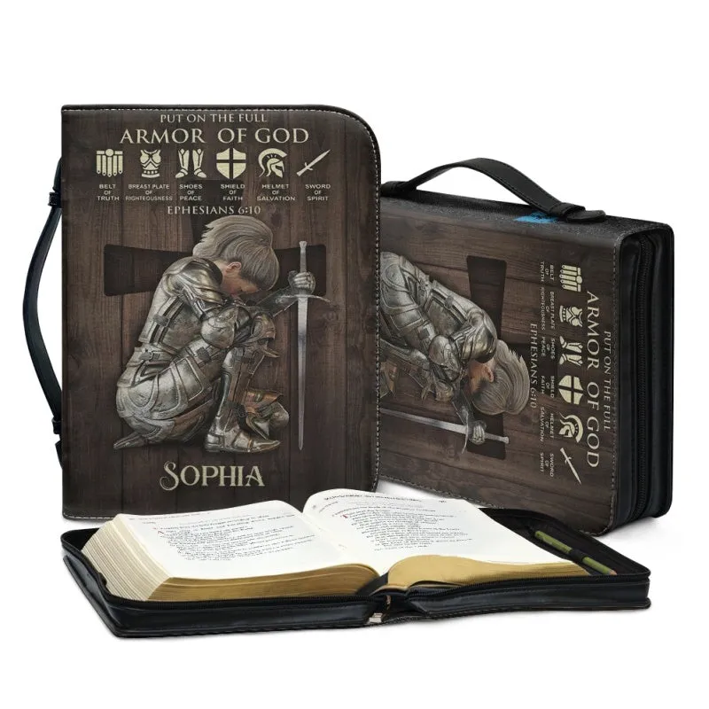 Christianartbag Bible Cover, Put On The Full Armor Of God Bible Cover, Personalized Bible Cover, Warrior Women Bible Cover, Gifts For Women, Christmas Gift, CABBBCV10021123.