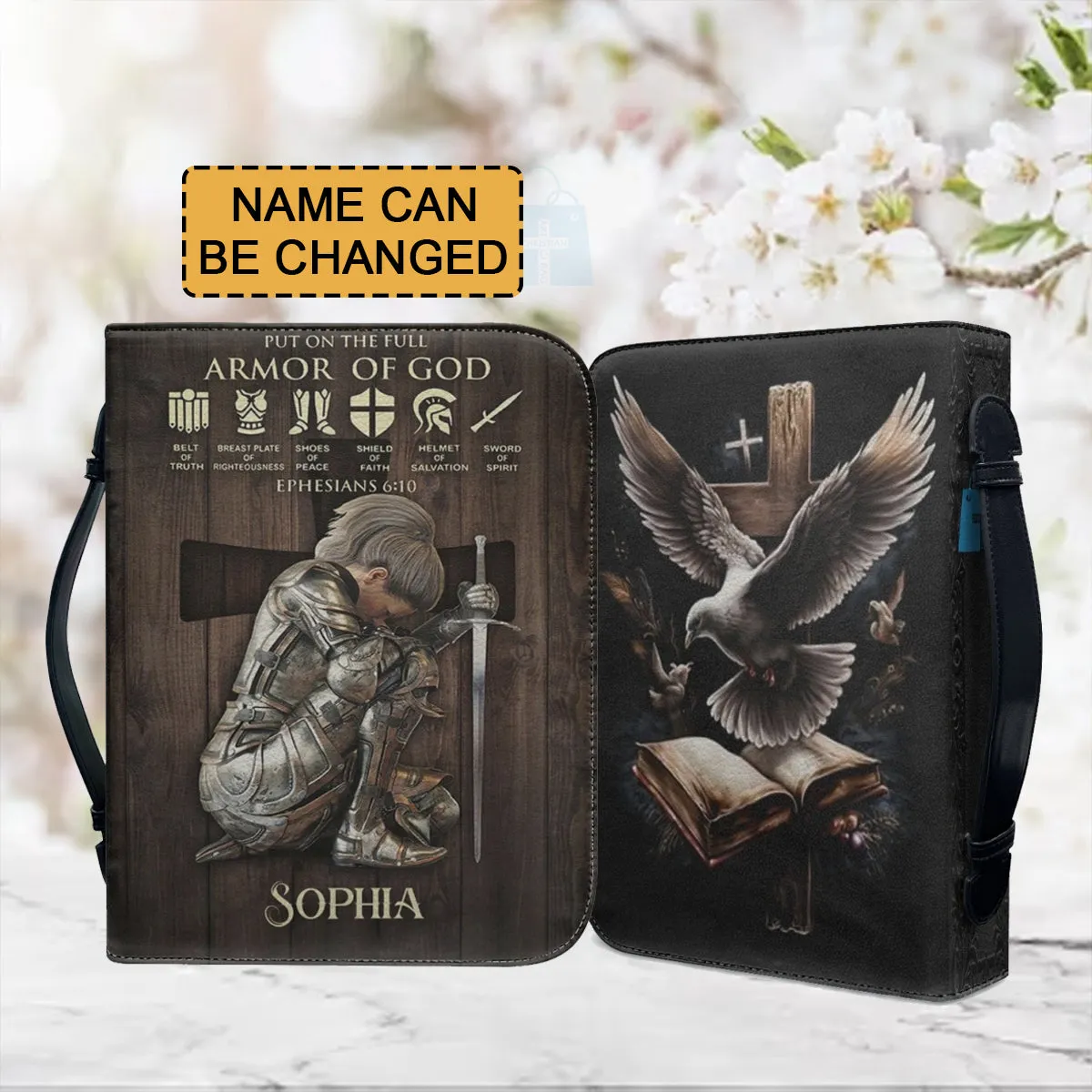 Christianartbag Bible Cover, Put On The Full Armor Of God Bible Cover, Personalized Bible Cover, Warrior Women Bible Cover, Gifts For Women, Christmas Gift, CABBBCV10021123.