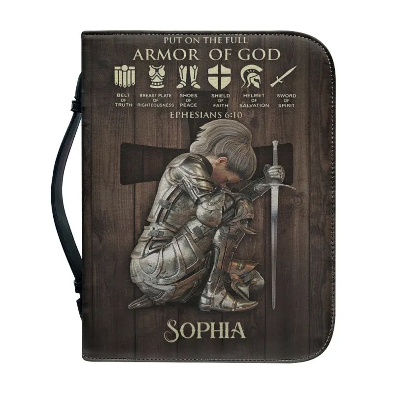 Christianartbag Bible Cover, Put On The Full Armor Of God Bible Cover, Personalized Bible Cover, Warrior Women Bible Cover, Gifts For Women, Christmas Gift, CABBBCV10021123.