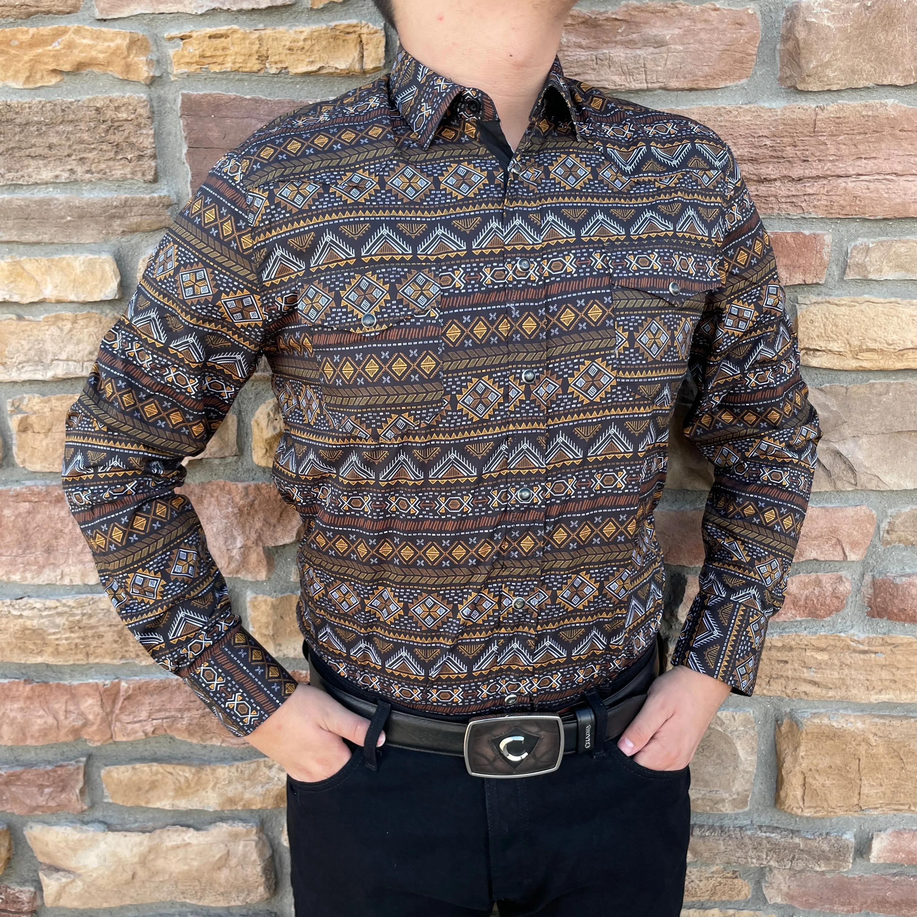 Christopher Aztec Black/Yellow Shirt