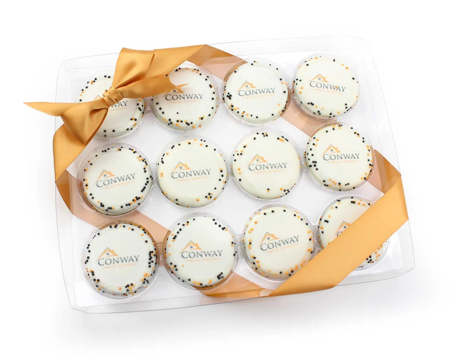 Clear Gift Box of 12 Branded Logo Oreo Cookies
