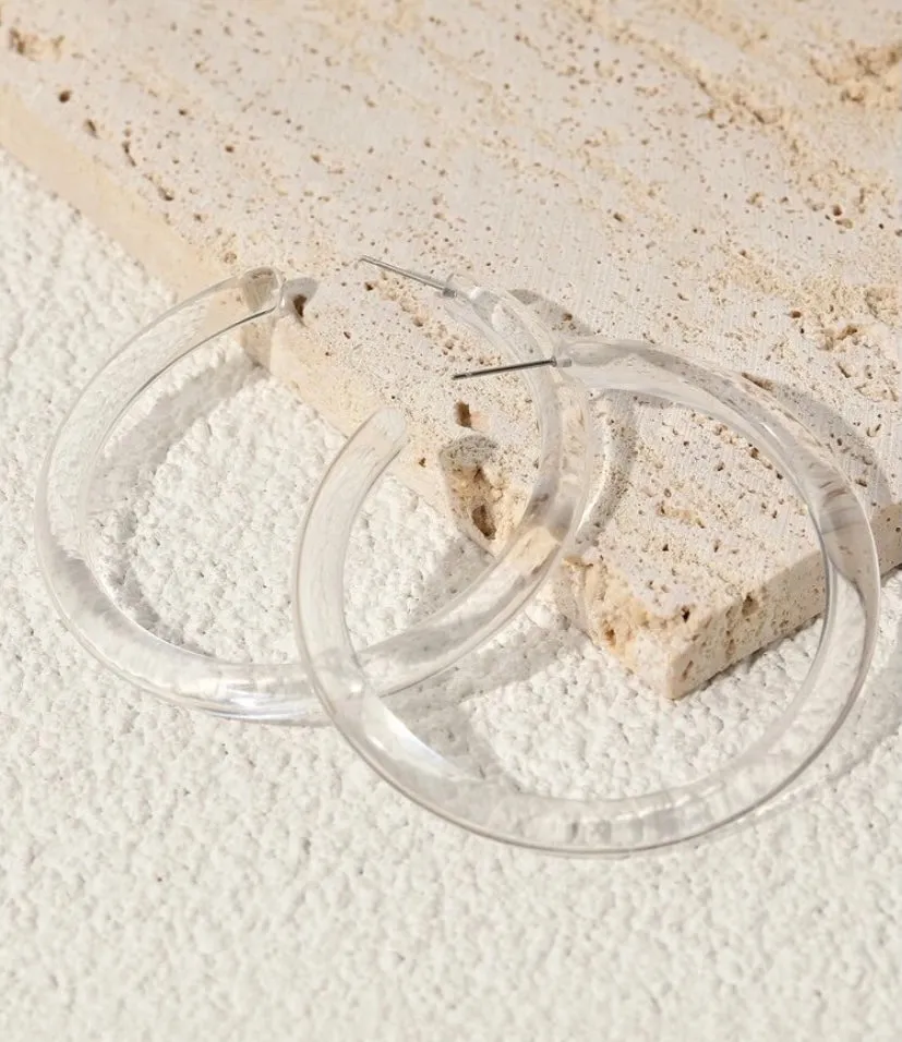 CLEAR HOOP EARRINGS
