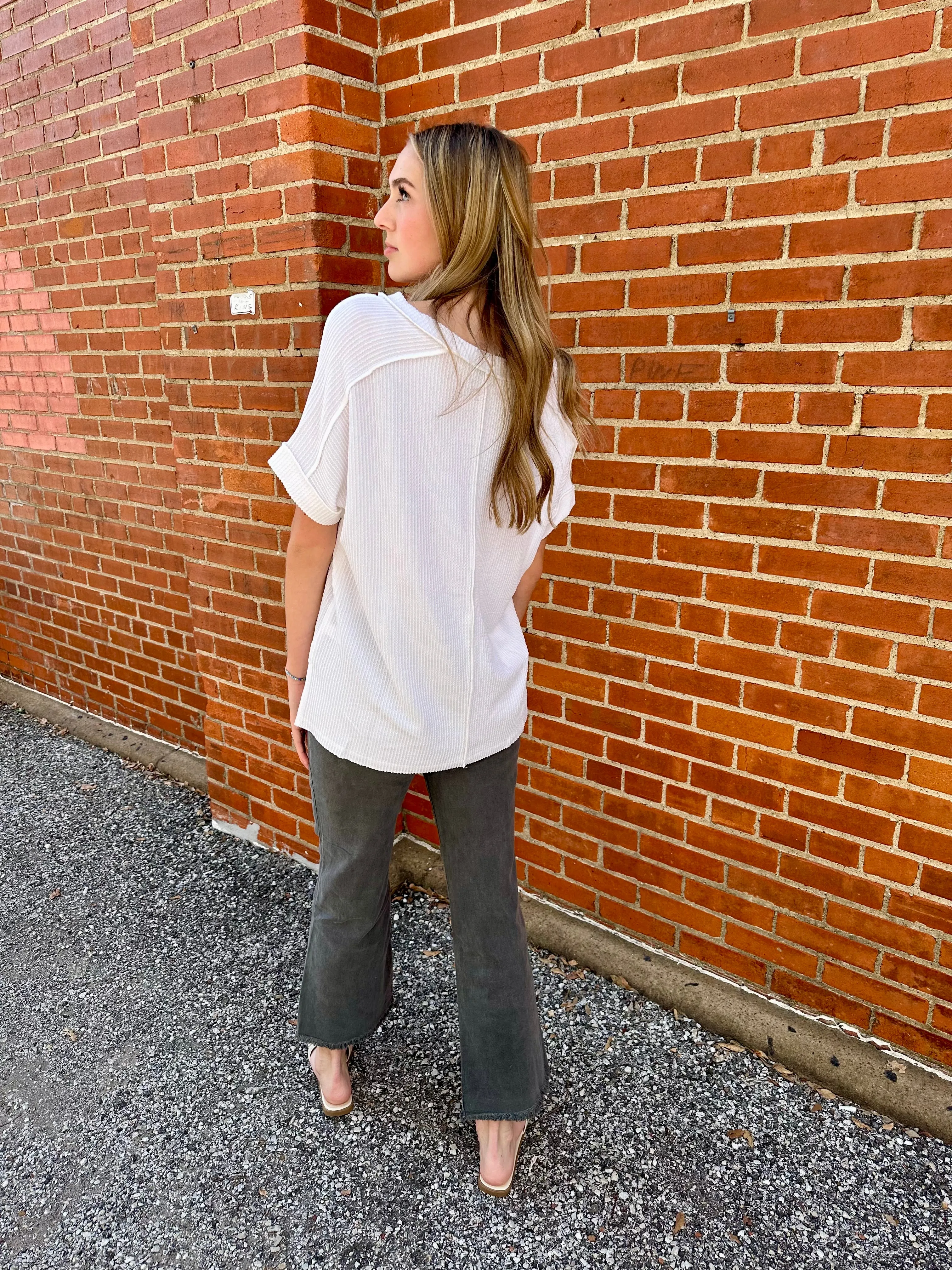 Common Sense Ribbed Top: White