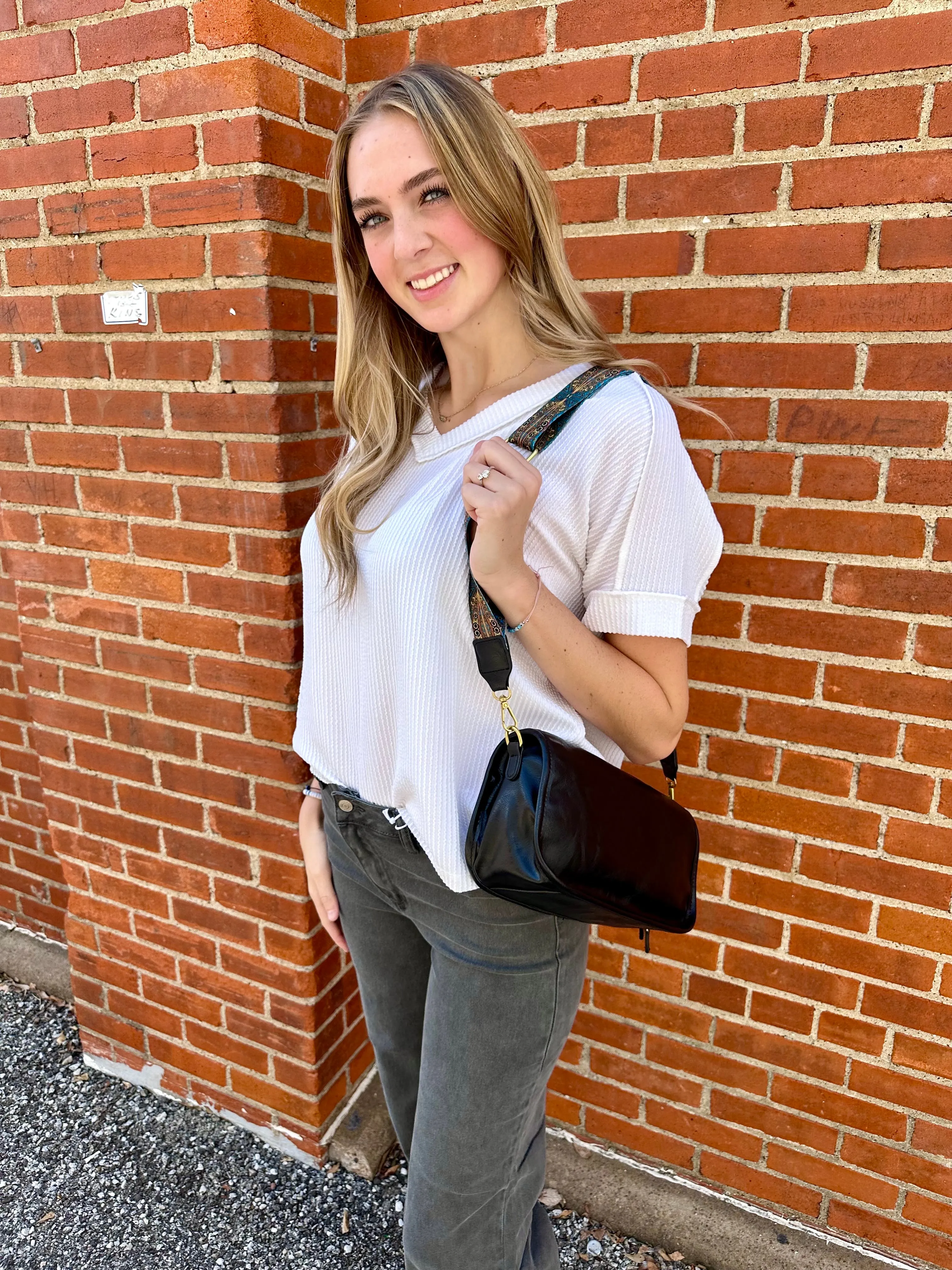 Common Sense Ribbed Top: White