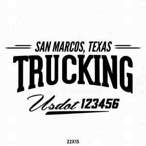 Company Door Lettering With US DOT Decal Sticker, 2 Pack