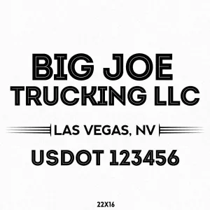 Company Name Truck Decal USDOT, 2 Pack