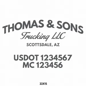 Company Name Truck Decal, USDOT, 2 Pack