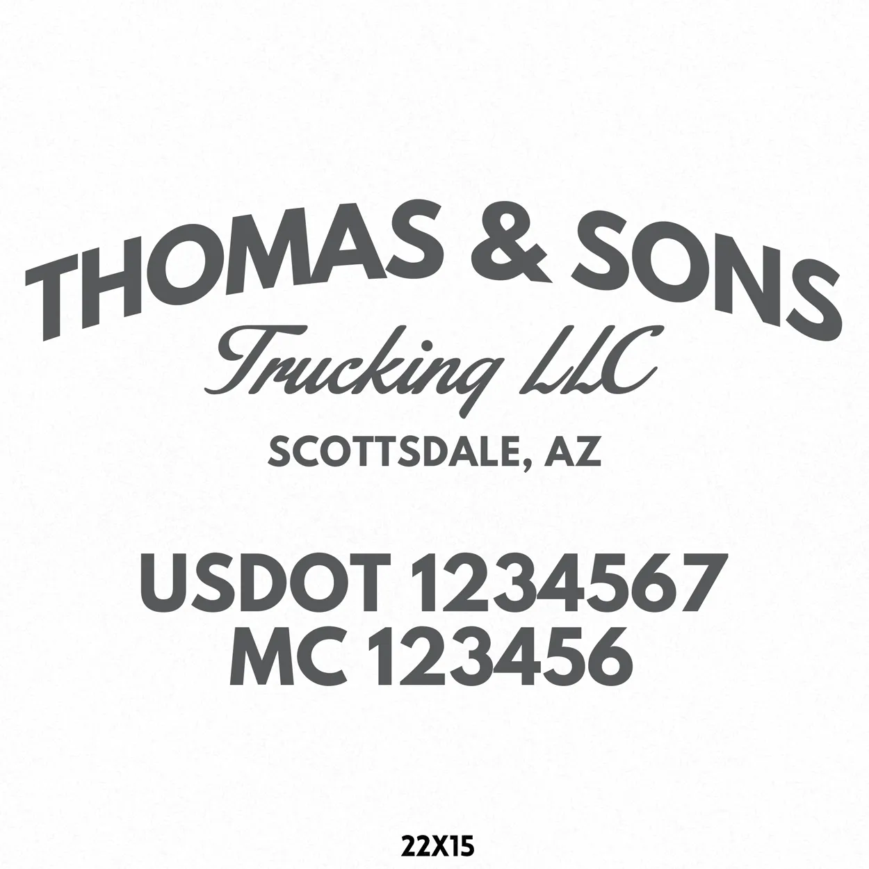 Company Name Truck Decal, USDOT, 2 Pack