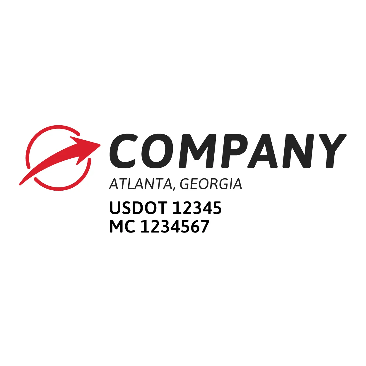 Company Name Truck Door Decal (USDOT), 2 Pack