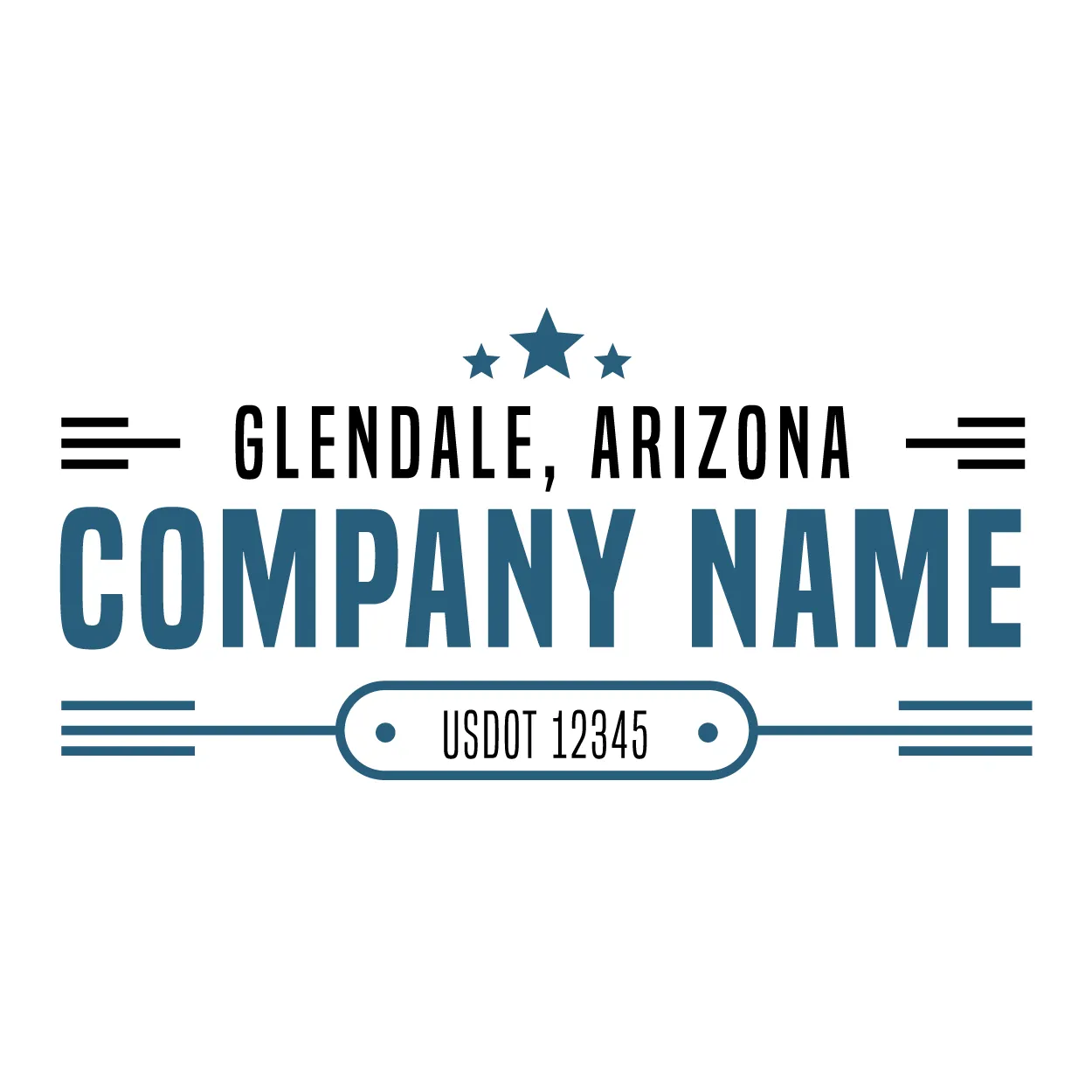 Company Name Truck Door Decal (USDOT), 2 Pack