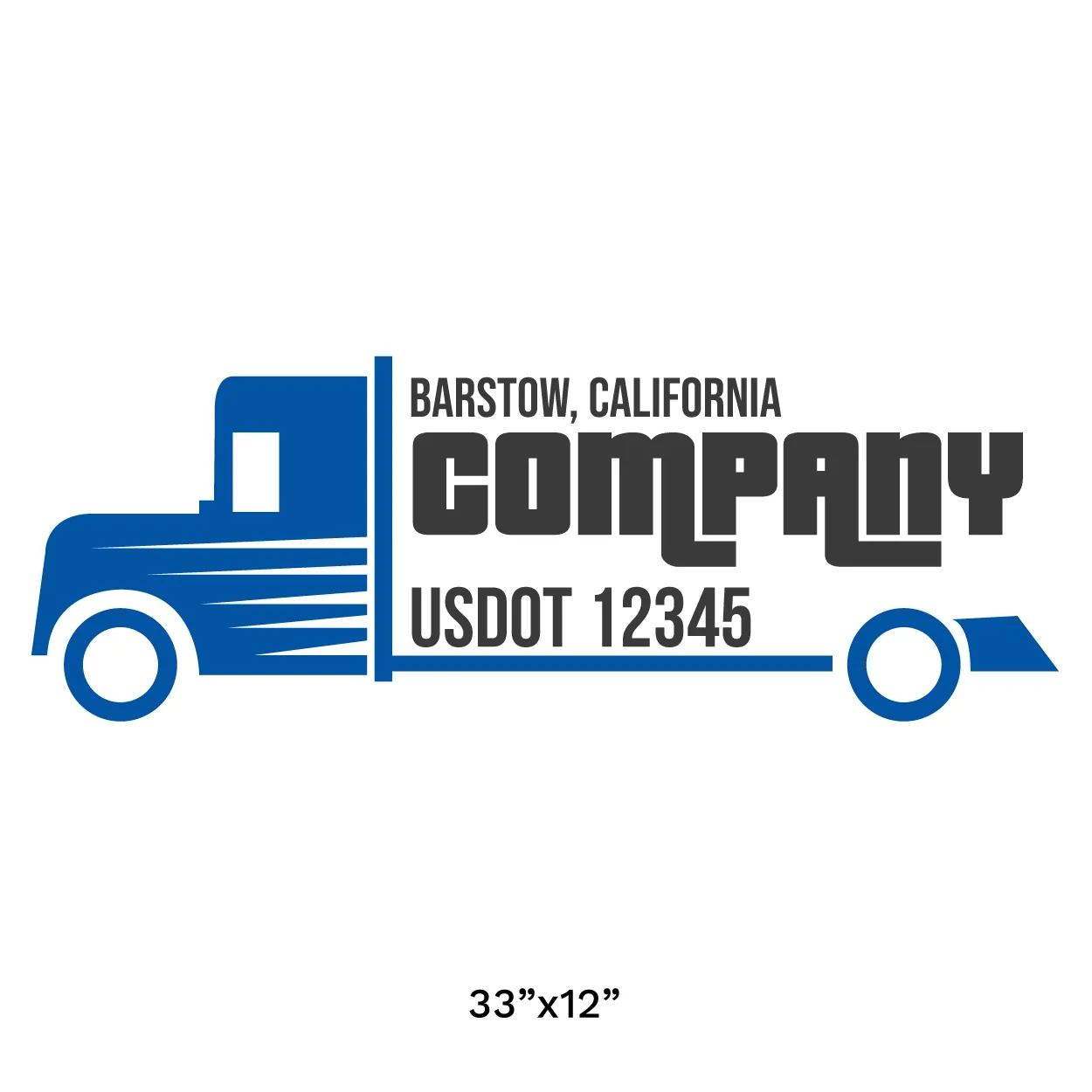 Company Name Truck Door Decal (USDOT), 2 Pack