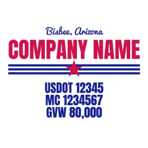 Company Name Truck Door Decal (USDOT), 2 Pack