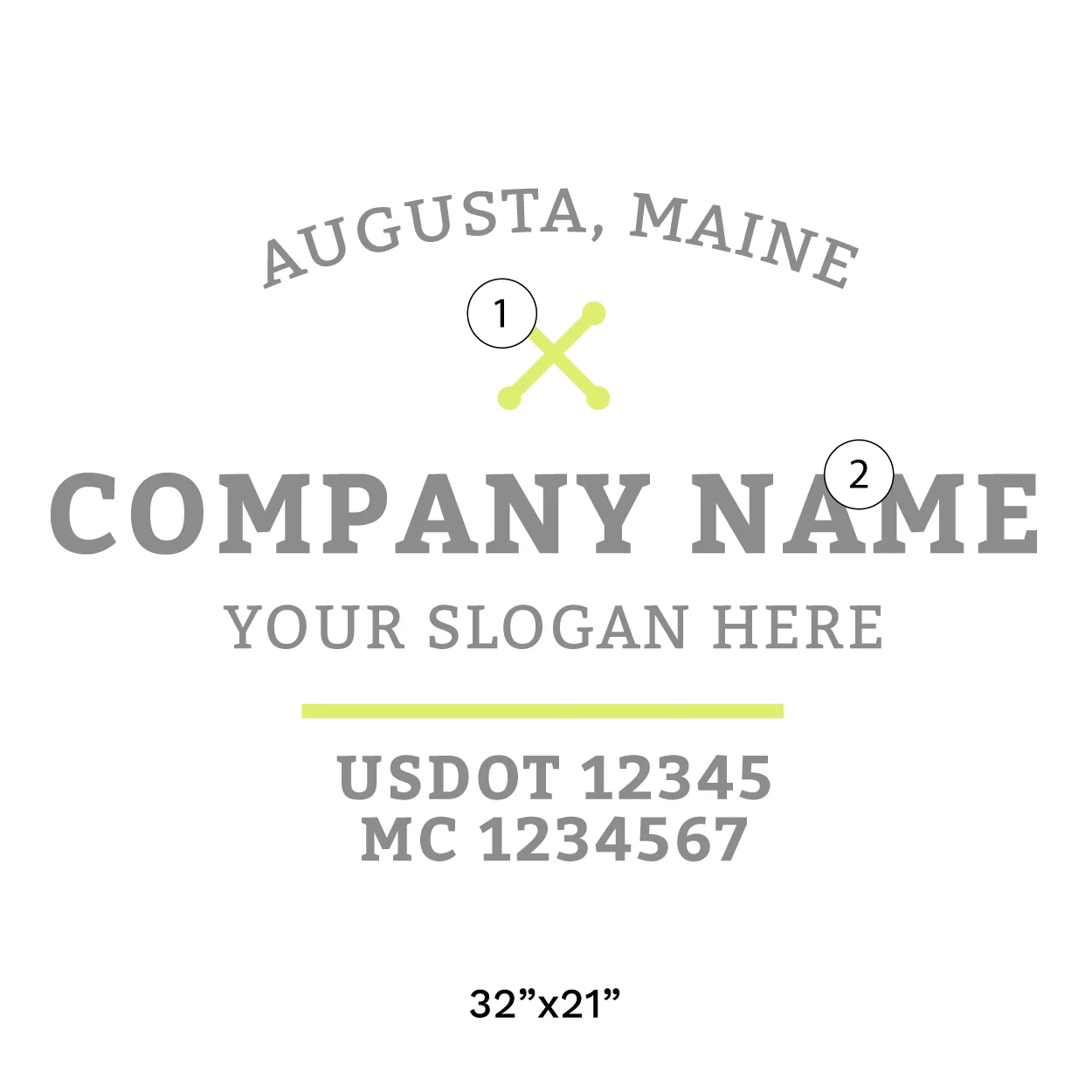 Company Name Truck Door Decal (USDOT), 2 Pack